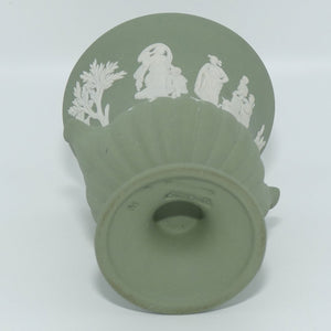 Wedgwood Jasper | White on Sage Green | Maidens mini Urn Vase