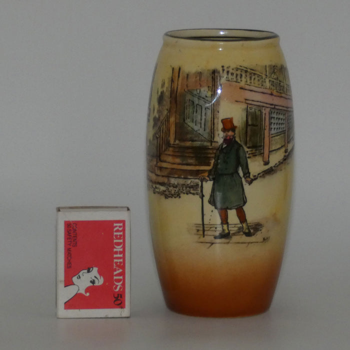 Royal Doulton Dickens Mr Micawber cylindrical vase D5175