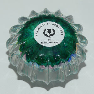 john-deacons-scotland-millefiori-closepack-miniature-paperweight-ribbed-emerald