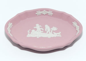 Wedgwood Jasper | White on Pink | Cherubs mini oval tray