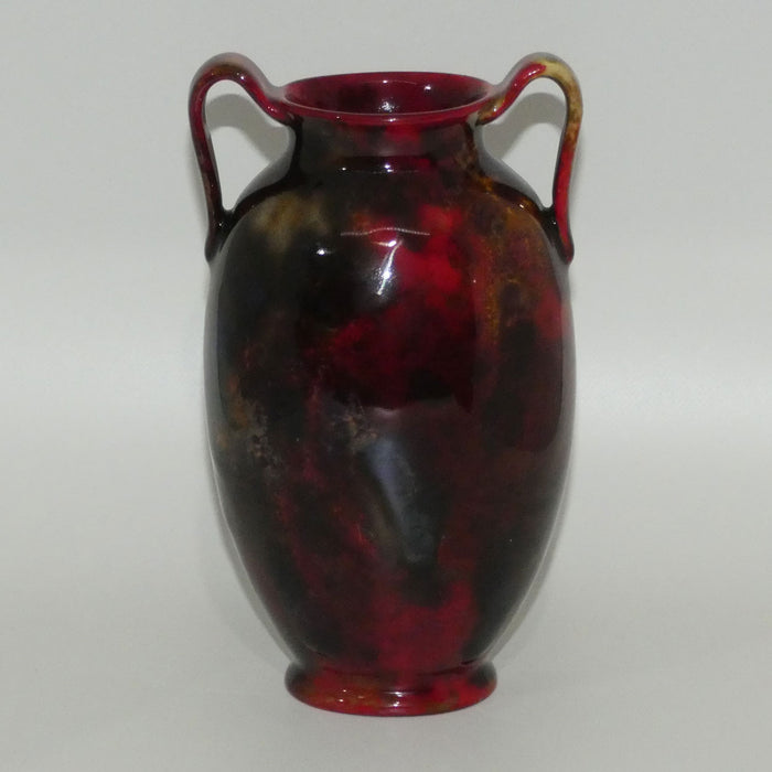 Royal Doulton Flambe Mottled colour 2 handle vase (#1)