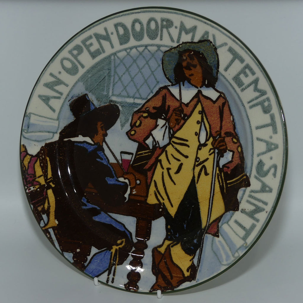 Royal Doulton Toasting Mottoes B plate | An open door may tempt a Saint | Issued 1914 - 1929