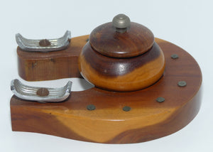 Mulga Wood Horseshoe desk set | pen stand