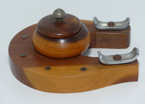 Mulga Wood Horseshoe desk set | pen stand