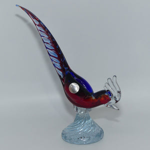 murano-italy-red-and-blue-glass-rooster-figure