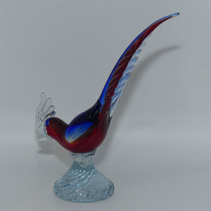 murano-italy-red-and-blue-glass-rooster-figure