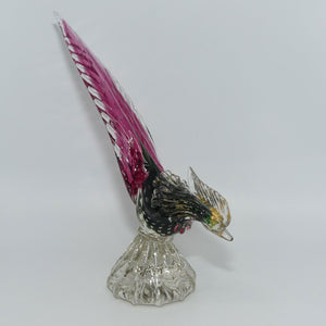 murano-italy-red-tail-green-body-glass-rooster-figure