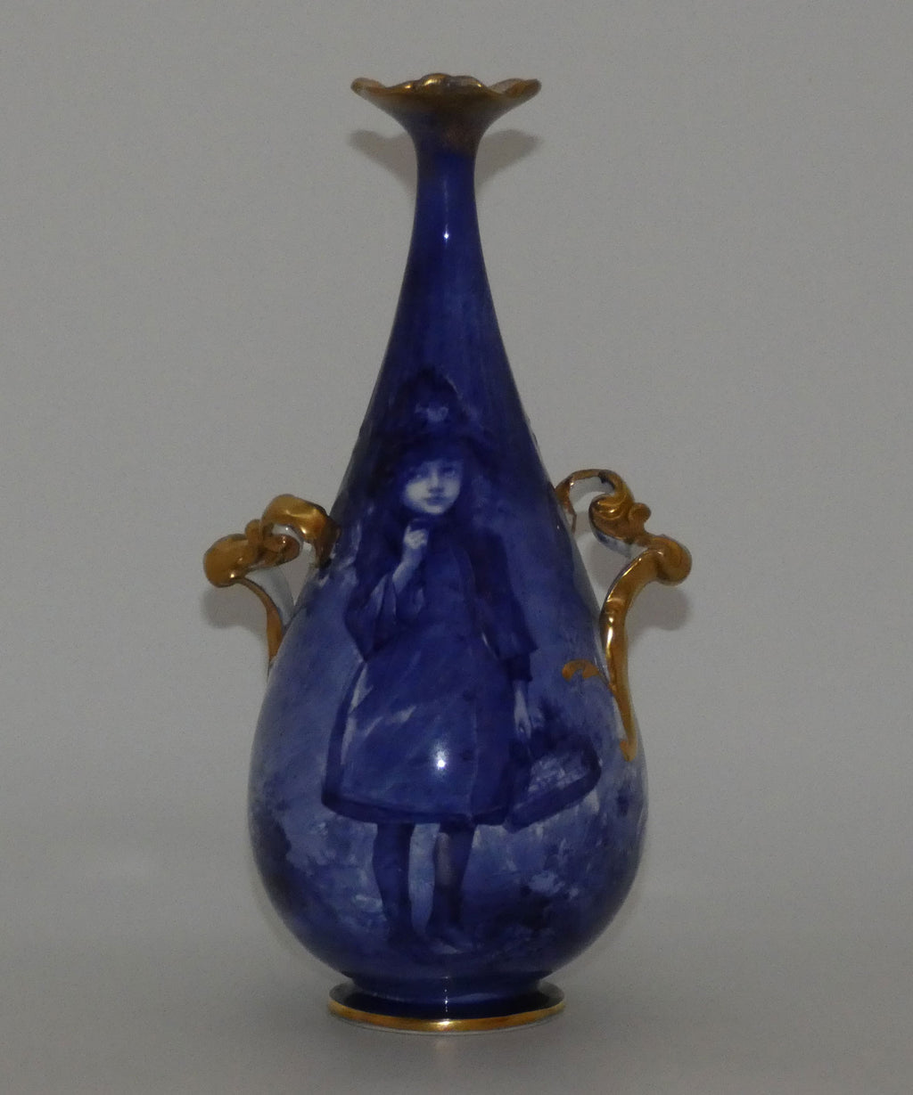 doulton-burslem-blue-childrens-narrow-neck-vase-with-fancy-helix-twist-handles