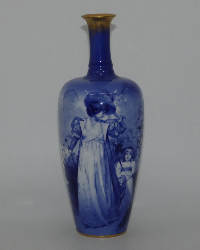 Royal Doulton Blue Childrens narrow neck vase (Woman with child)