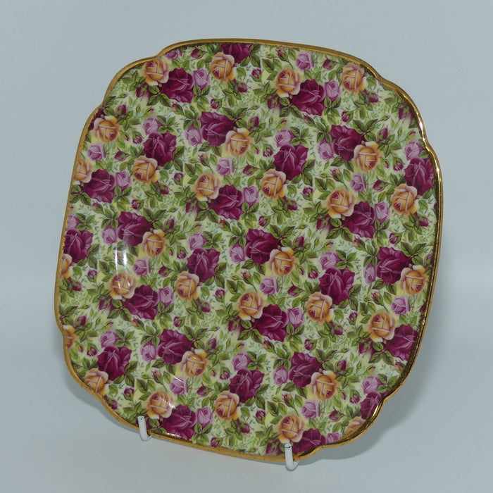 Royal Albert England Old Country Roses Chintz Collection square plate | 20cm