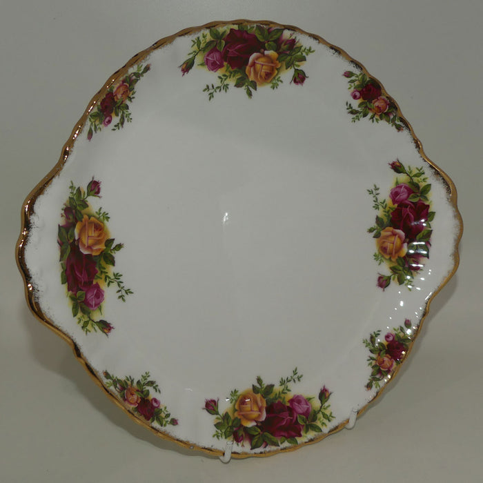 Royal Albert Bone China England Old Country Roses handled cake plate | early stamp