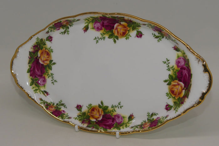 Royal Albert Bone China England Old Country Roses oval tray | later stamp