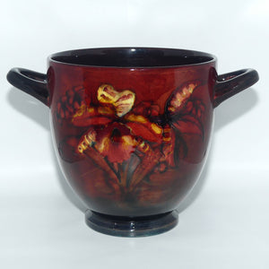 William Moorcroft Flambe Orchid handled vase | Pompeii urn
