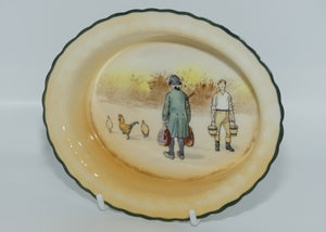 Royal Doulton Coaching Days oval dish E3804 #2 | Rare Scene | Passenger with bags and Youth with buckets