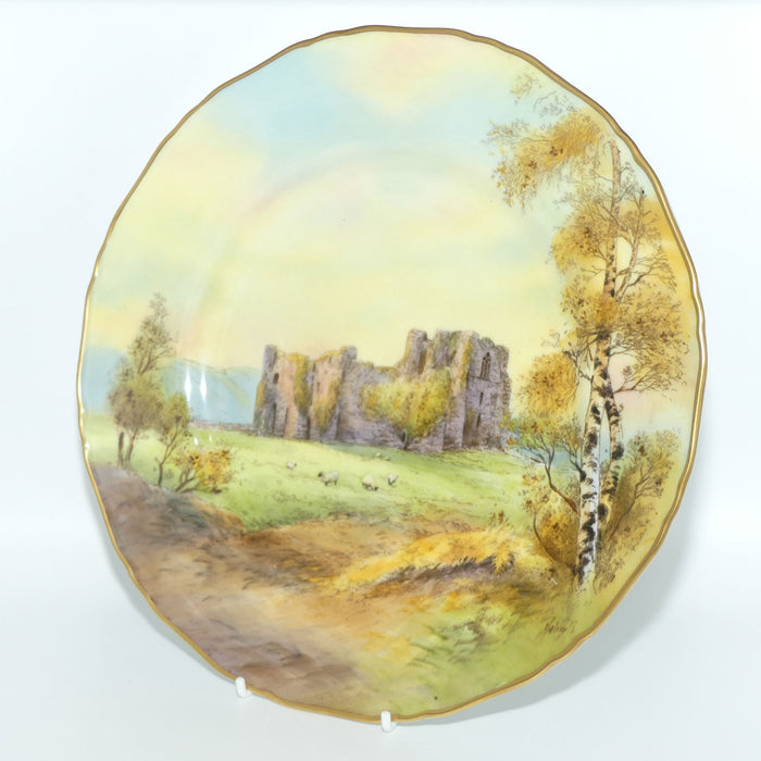 Royal Worcester hand painted Oystermouth Castle plate | Roberts