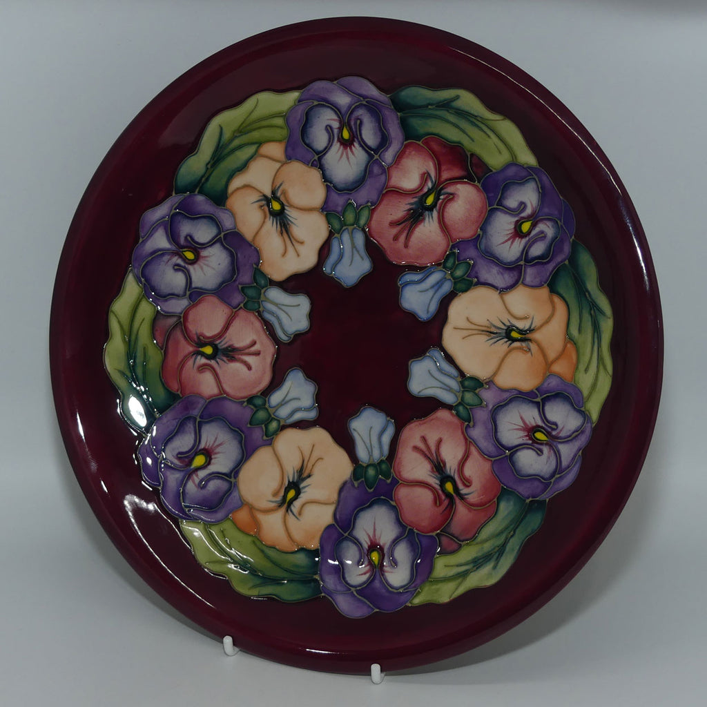 Moorcroft Pottery | Nouveau Pansy 783/10 plate | Sally Tuffin