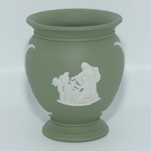 Wedgwood Jasper | White on Sage Green | Grecian Maidens and Pegasus vase