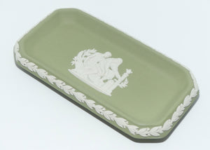 Wedgwood Jasper | White on Sage Green | Roman pattern pen tray