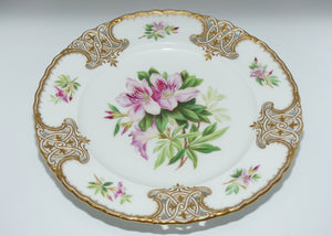 fine-quality-pierced-gallery-floral-decorated-cabinet-plate