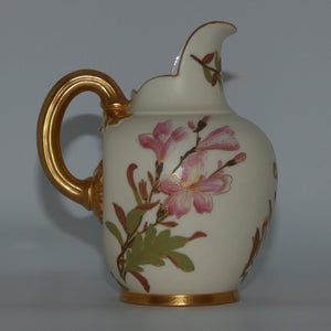 royal-worcester-blush-ivory-hand-painted-pink-floral-smaller-bulbous-jug-signed-bn