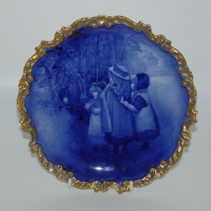 doulton-burslem-blue-childrens-fancy-plate-with-gilt-border-three-girls-watching-tinkerbell-1
