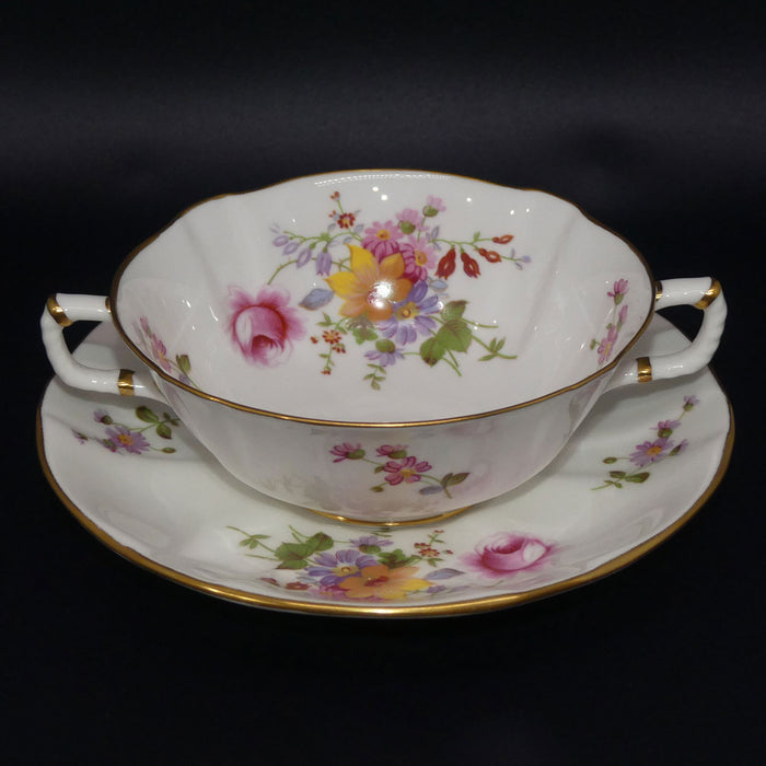 Royal Crown Derby Derby Posies handled coupe and saucer