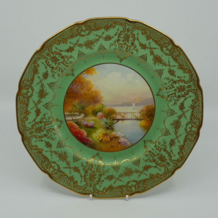 Royal Doulton hand painted and gilt Lake, Bridge & Garden plate (Price)