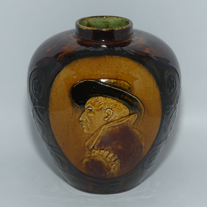 Doulton Burslem Rembrandt Ware Low Relief Holbien Glaze vase