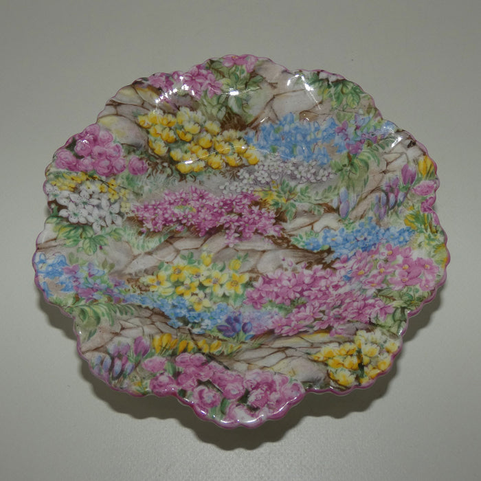 Shelley Dainty Pin Dish | Rock Garden pattern | Pink trim
