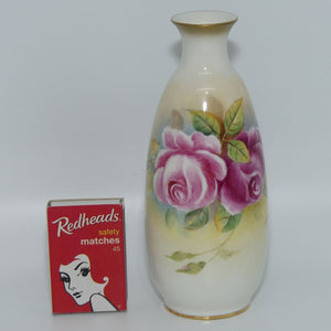 Royal Worcester hand painted Roses small vase | G Banks c.1954