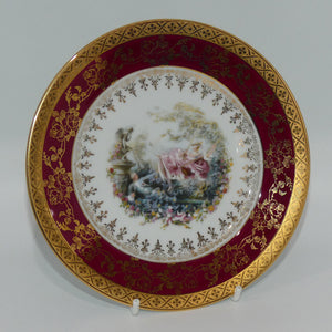 rehausst-main-limoges-or-france-courting-plate-rouge-16cm