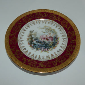rehausst-main-limoges-or-france-courting-plate-rouge-16cm