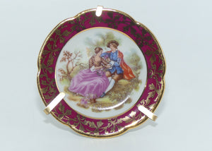 limoges-france-traditional-courting-couple-miniature-plate-rouge-7cm