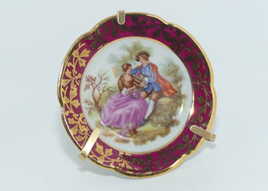 limoges-france-traditional-courting-couple-miniature-plate-rouge-7cm