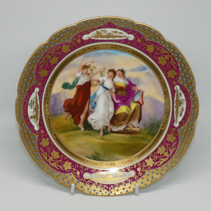Royal Vienna plate #3 Three Maidens signed Kaufmann