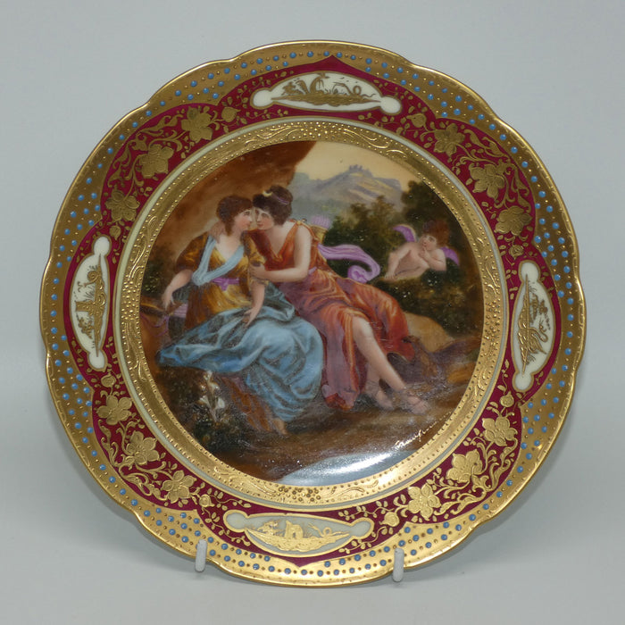 Royal Vienna plate #6 Two Maidens and Cupid signed Kaufmann
