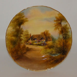 royal-worcester-hand-painted-cottage-plate-rushton-ripple