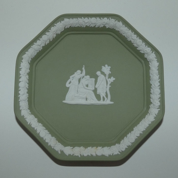 Wedgwood Jasper | White on Sage Green | Maidens and Cage Octagonal tray #1