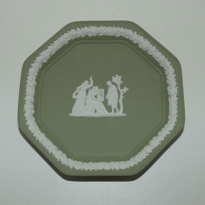 Wedgwood Jasper | White on Sage Green | Maidens and Cage Octagonal tray #2