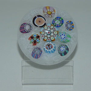 john-deacons-scotland-scattered-millefiori-on-white-lace-medium-paperweight
