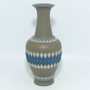 Doulton Lambeth Silicon vase | Grey with Tricolour decoration