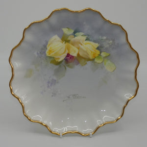 royal-doulton-hand-painted-yellow-roses-plate-slater