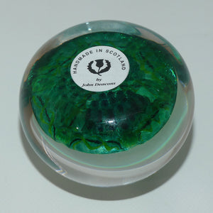 john-deacons-scotland-millefiori-tripe-spoke-hub-small-paperweight-emerald
