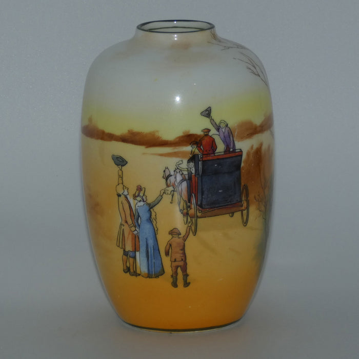 Royal Doulton Coaching Days smaller bulbous vase with narrow mouth E3804 #1