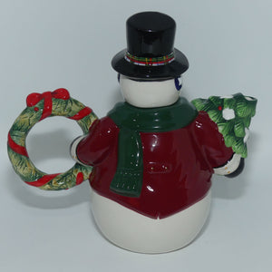 Waterford Holiday Heirlooms | Plaid Snowman tea pot | Ltd Ed