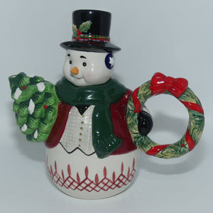 Waterford Holiday Heirlooms | Plaid Snowman tea pot | Ltd Ed