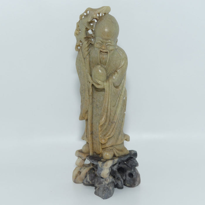 Elaborately Carved Soapstone figure | Shouxing | Shou Hsing