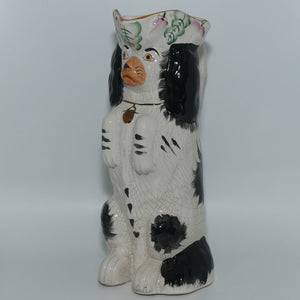 19th Cent Staffordshire Pottery Begging Spaniel Dog toby jug | Black