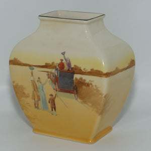 Royal Doulton Coaching Days square section shaped vase