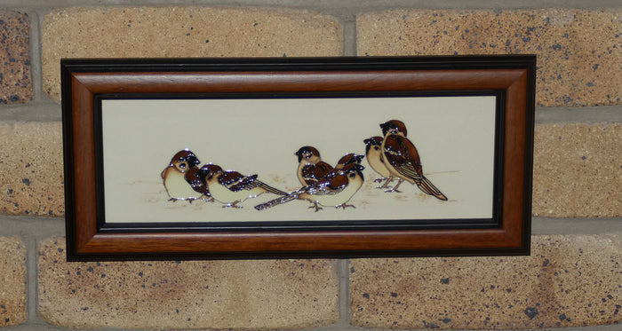 Moorcroft Tree Sparrows PLQ3 plaque (Num Ed)